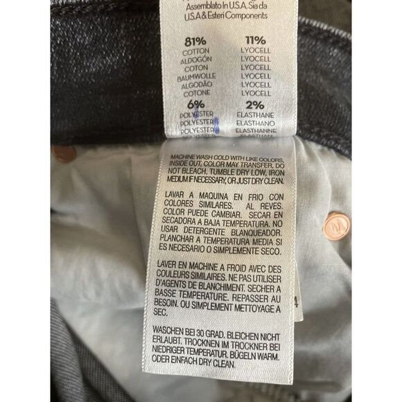 Mother The Pixie Dazzler Skimp Size 32 High Rise Striaght Leg Jeans Train Stop - Picture 12 of 12